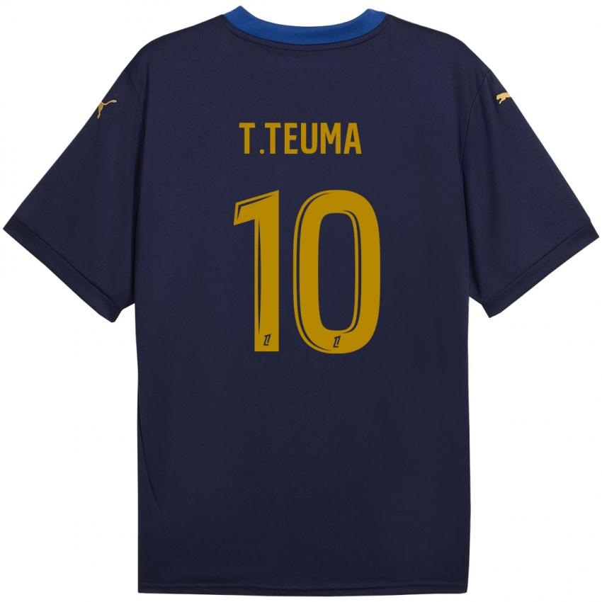 Niño Camiseta Teddy Teuma #10 Azul Marino Dorado 2ª Equipación 2024/25 La Camisa México