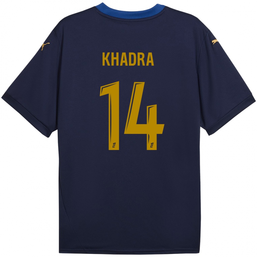 Niño Camiseta Reda Khadra #14 Azul Marino Dorado 2ª Equipación 2024/25 La Camisa México