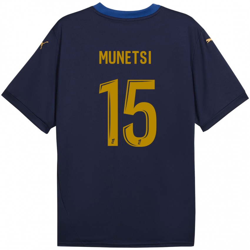 Niño Camiseta Marshall Munetsi #15 Azul Marino Dorado 2ª Equipación 2024/25 La Camisa México