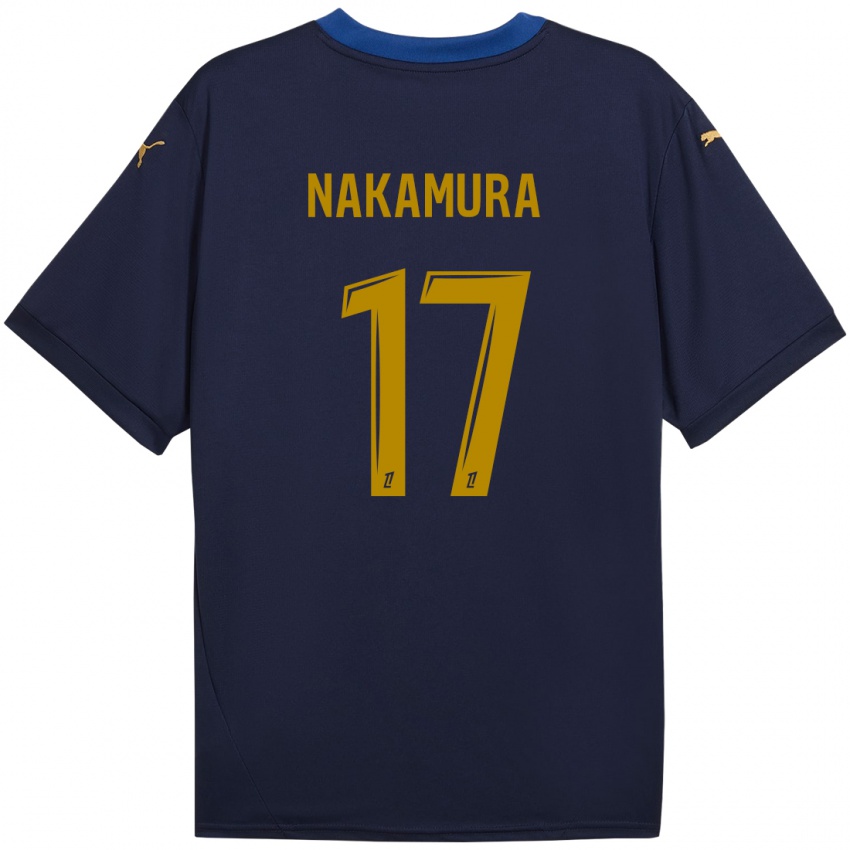 Niño Camiseta Keito Nakamura #17 Azul Marino Dorado 2ª Equipación 2024/25 La Camisa México