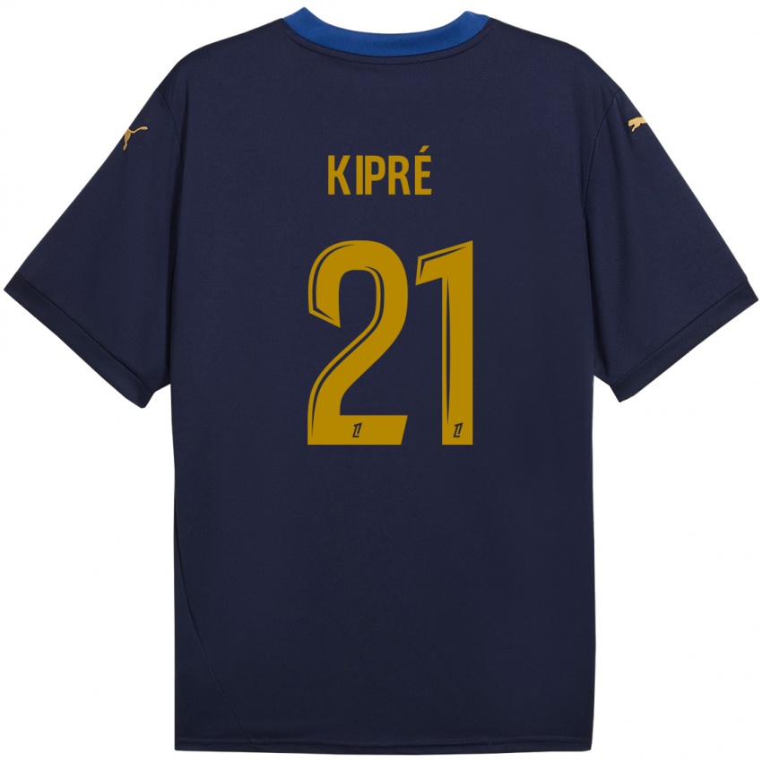 Niño Camiseta Cédric Kipré #21 Azul Marino Dorado 2ª Equipación 2024/25 La Camisa México