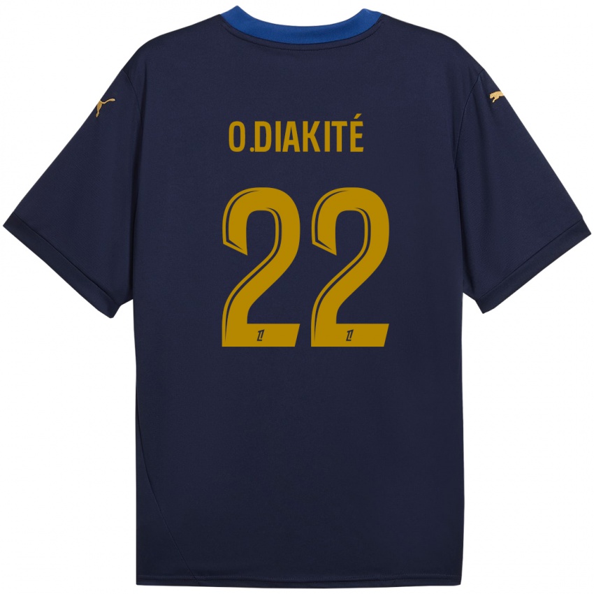 Niño Camiseta Oumar Diakité #22 Azul Marino Dorado 2ª Equipación 2024/25 La Camisa México