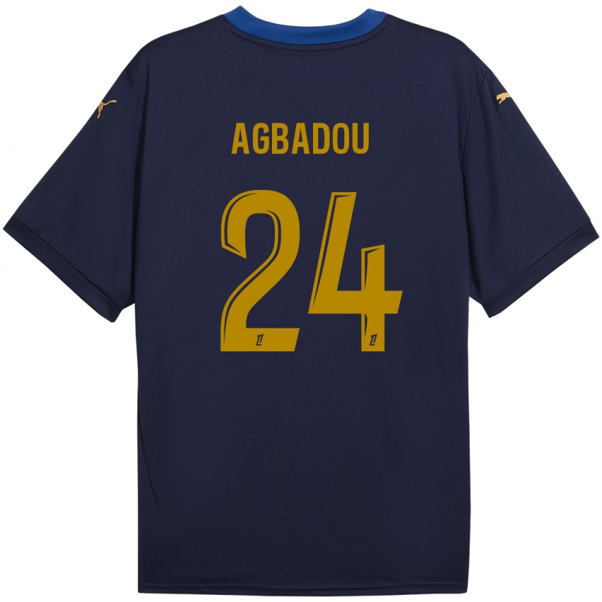 Niño Camiseta Emmanuel Agbadou #24 Azul Marino Dorado 2ª Equipación 2024/25 La Camisa México