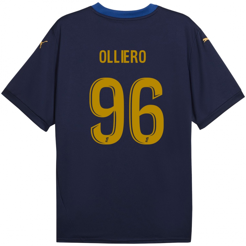 Niño Camiseta Alexandre Olliero #96 Azul Marino Dorado 2ª Equipación 2024/25 La Camisa México