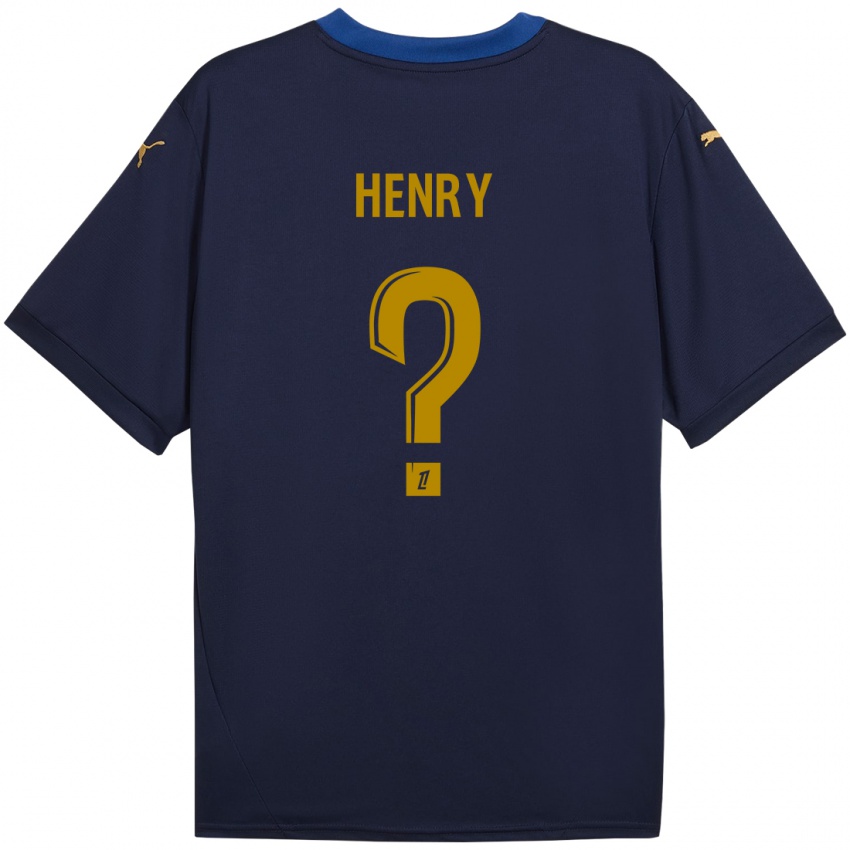 Niño Camiseta Kobi Henry #0 Azul Marino Dorado 2ª Equipación 2024/25 La Camisa México