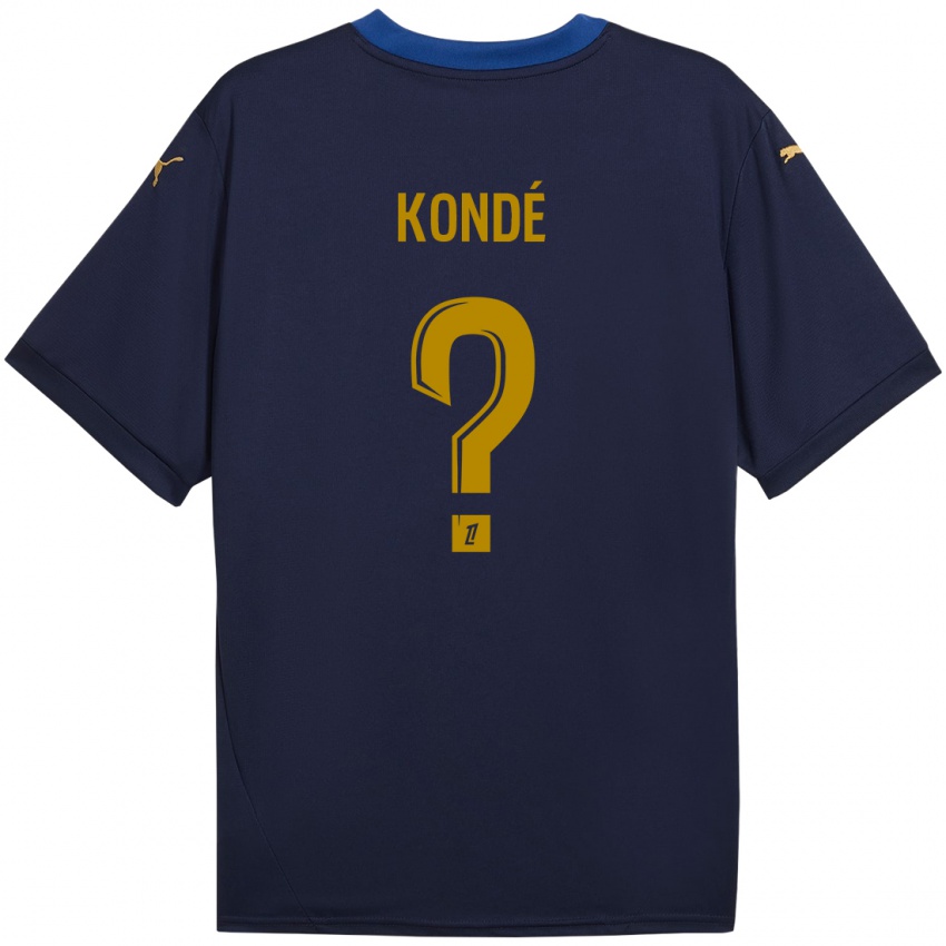 Niño Camiseta Jean-Charles Kondé #0 Azul Marino Dorado 2ª Equipación 2024/25 La Camisa México