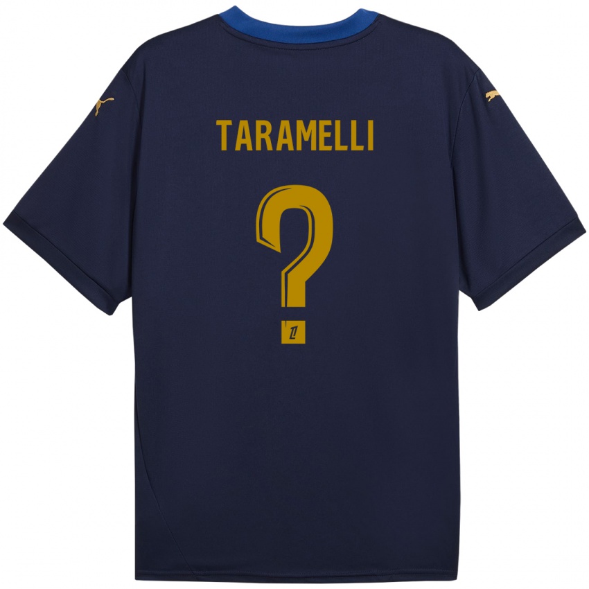 Niño Camiseta Valentin Taramelli #0 Azul Marino Dorado 2ª Equipación 2024/25 La Camisa México