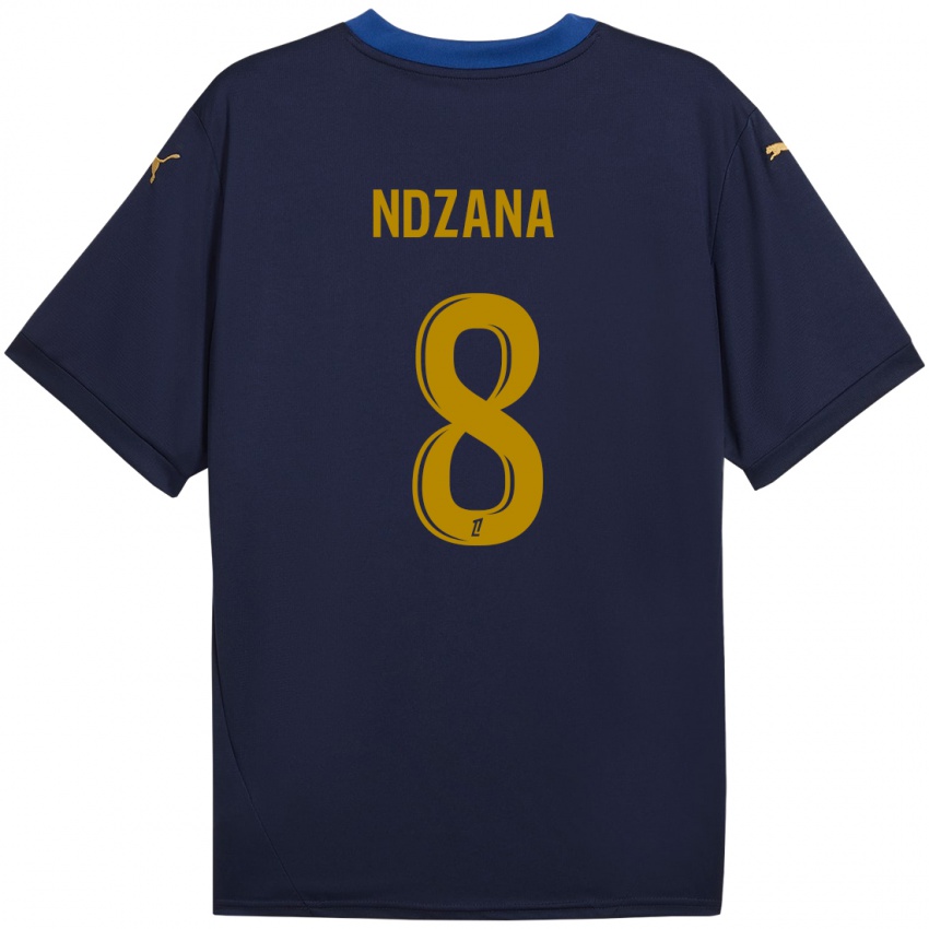 Niño Camiseta Colette Ndzana Fegue #8 Azul Marino Dorado 2ª Equipación 2024/25 La Camisa México