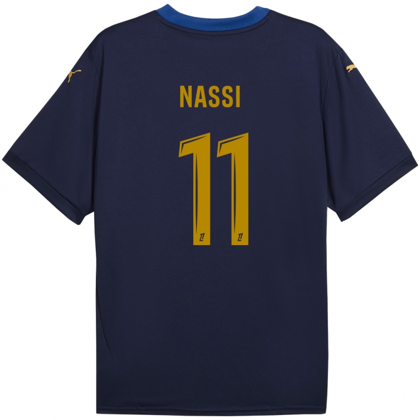 Niño Camiseta Jade Nassi #11 Azul Marino Dorado 2ª Equipación 2024/25 La Camisa México