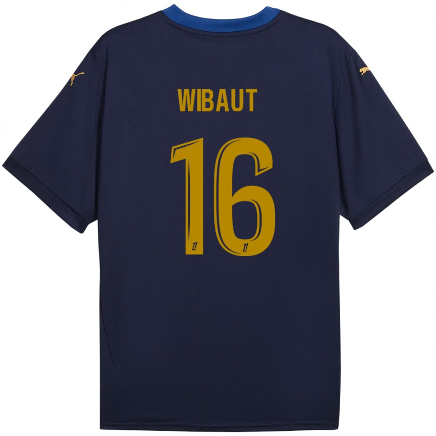 Niño Camiseta Clara Wibaut #16 Azul Marino Dorado 2ª Equipación 2024/25 La Camisa México