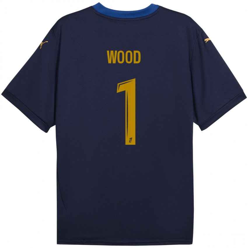 Niño Camiseta Mackenzie Wood #1 Azul Marino Dorado 2ª Equipación 2024/25 La Camisa México