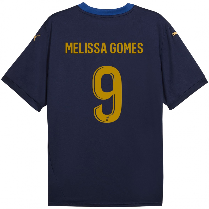 Niño Camiseta Melissa Ferreira Gomes #9 Azul Marino Dorado 2ª Equipación 2024/25 La Camisa México