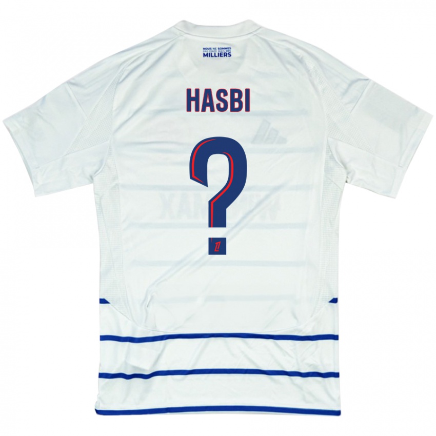 Niño Camiseta Walid Hasbi #0 Blanco Azul 2ª Equipación 2024/25 La Camisa México