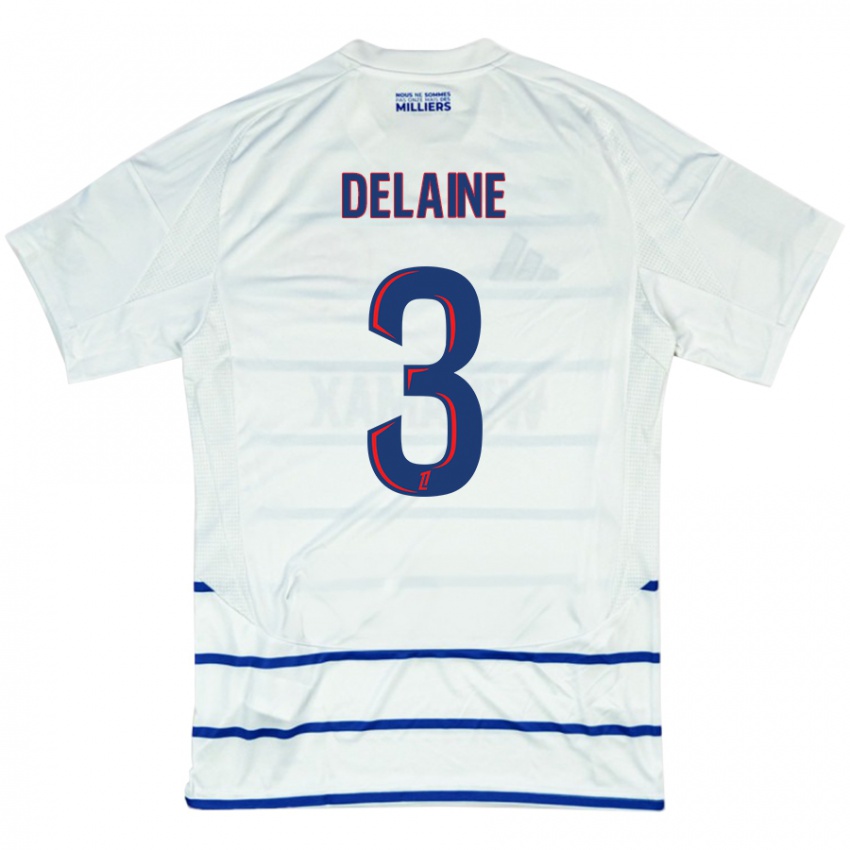 Niño Camiseta Thomas Delaine #3 Blanco Azul 2ª Equipación 2024/25 La Camisa México