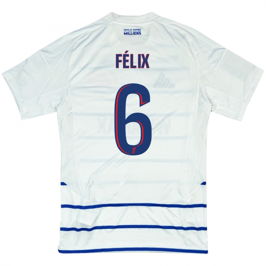 Niño Camiseta Félix Lemaréchal #6 Blanco Azul 2ª Equipación 2024/25 La Camisa México