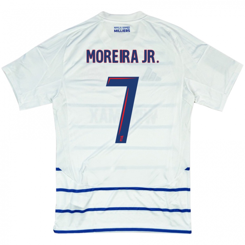 Niño Camiseta Diego Moreira #7 Blanco Azul 2ª Equipación 2024/25 La Camisa México