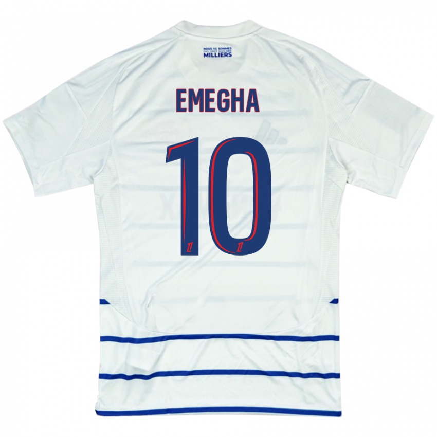 Niño Camiseta Emanuel Emegha #10 Blanco Azul 2ª Equipación 2024/25 La Camisa México