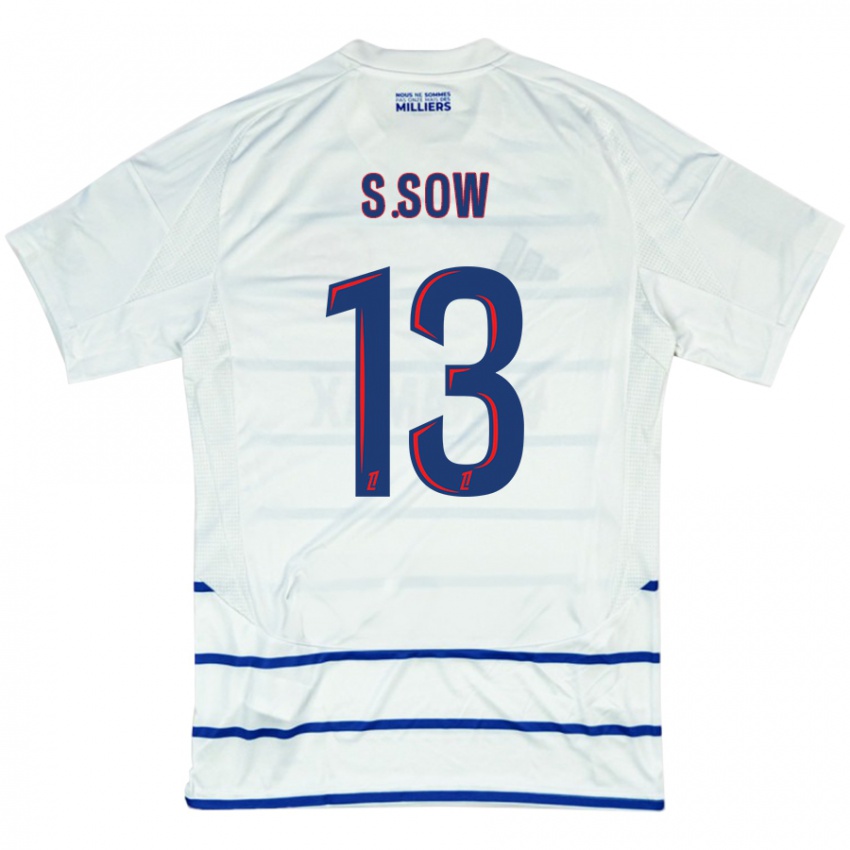 Niño Camiseta Saïdou Sow #13 Blanco Azul 2ª Equipación 2024/25 La Camisa México