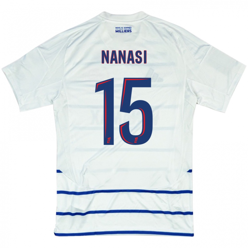 Niño Camiseta Sebastian Nanasi #15 Blanco Azul 2ª Equipación 2024/25 La Camisa México