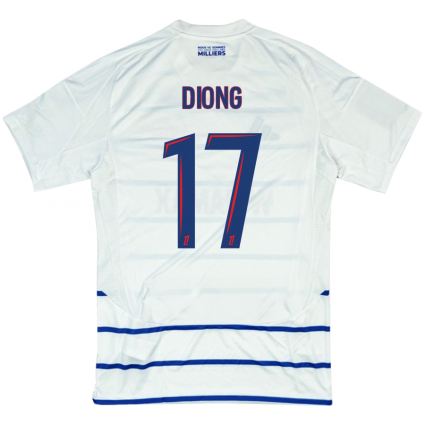 Niño Camiseta Pape Diong #17 Blanco Azul 2ª Equipación 2024/25 La Camisa México