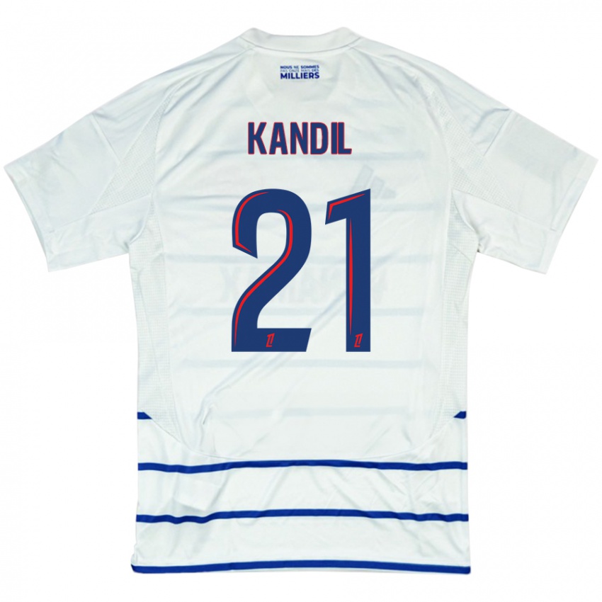 Niño Camiseta Nordine Kandil #21 Blanco Azul 2ª Equipación 2024/25 La Camisa México