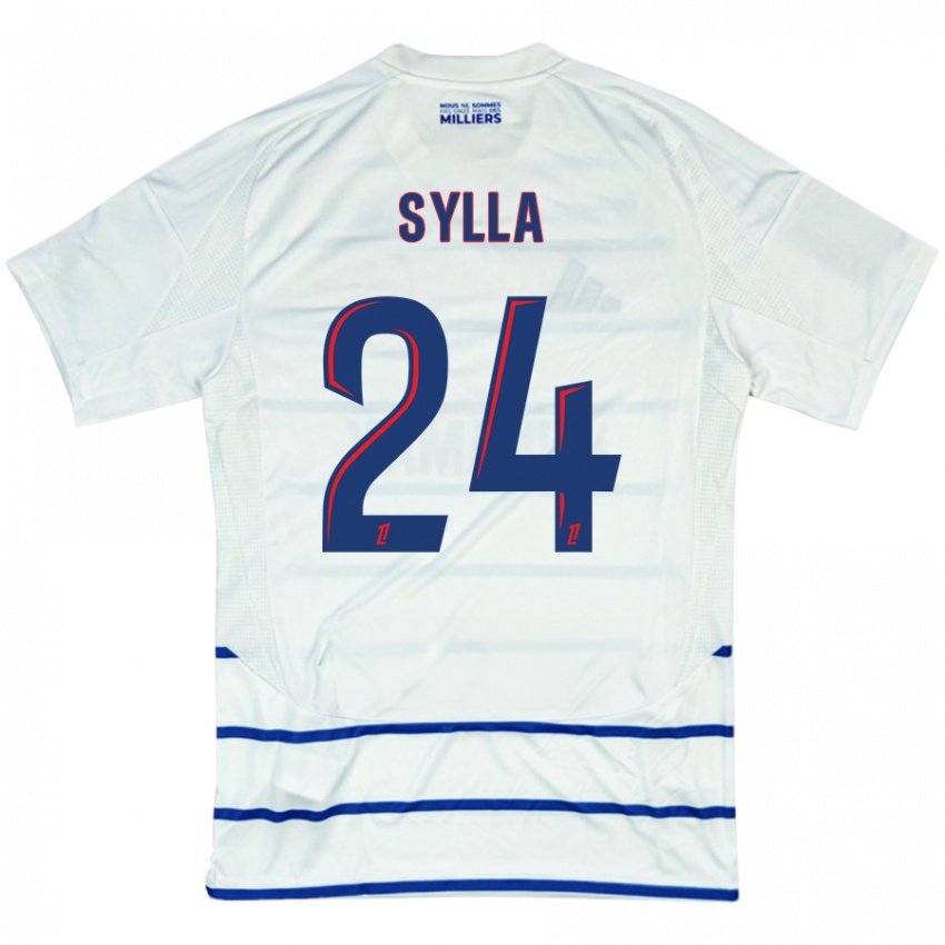 Niño Camiseta Abakar Sylla #24 Blanco Azul 2ª Equipación 2024/25 La Camisa México