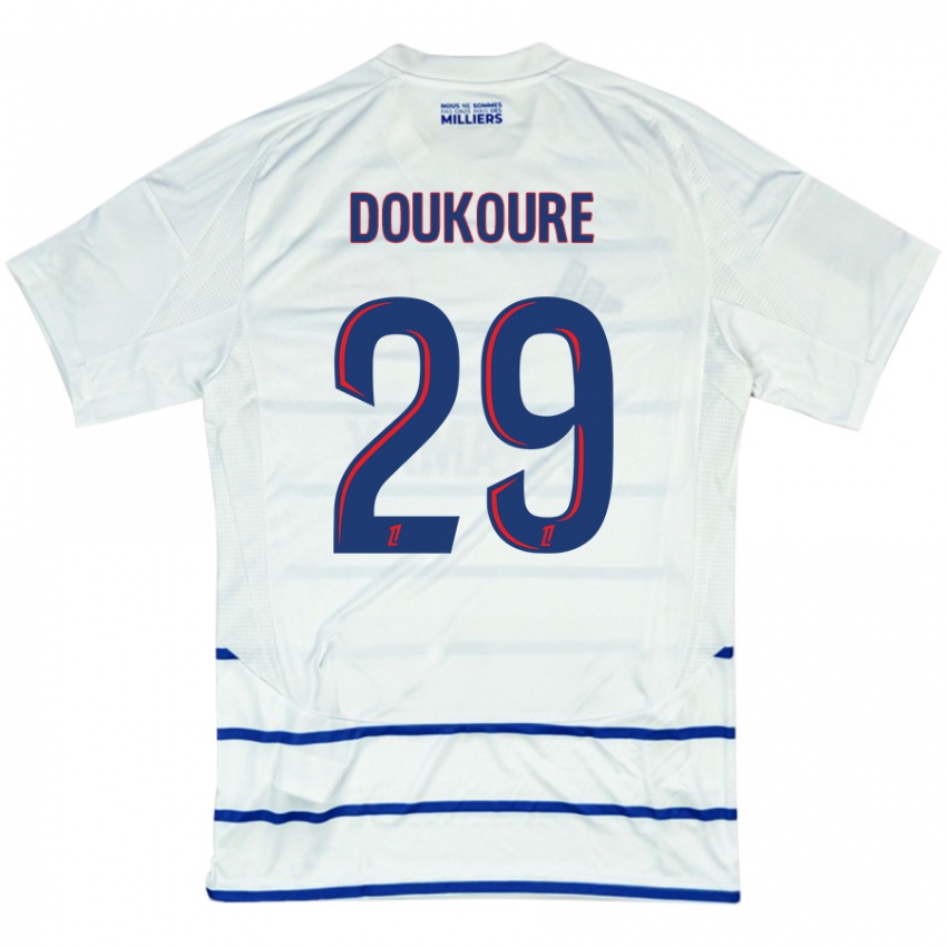 Niño Camiseta Ismaël Doukouré #29 Blanco Azul 2ª Equipación 2024/25 La Camisa México