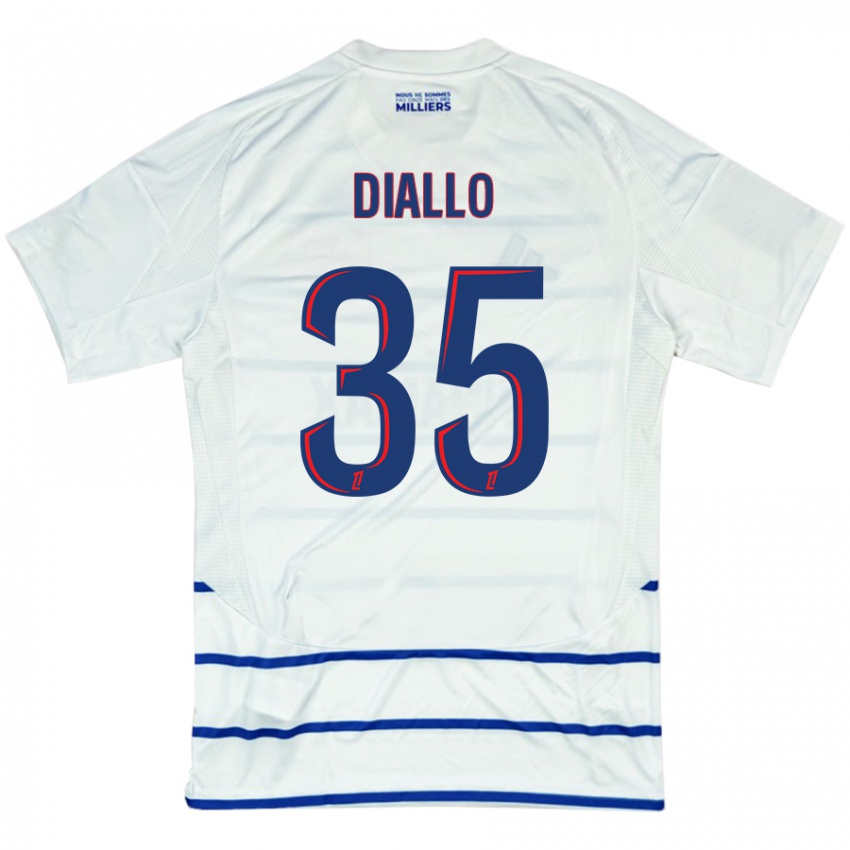 Niño Camiseta Tidiane Diallo #35 Blanco Azul 2ª Equipación 2024/25 La Camisa México