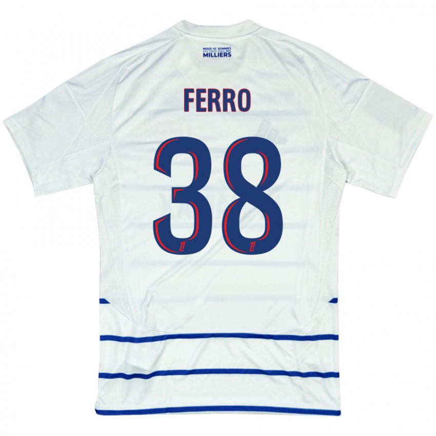 Niño Camiseta Nolan Ferro #38 Blanco Azul 2ª Equipación 2024/25 La Camisa México