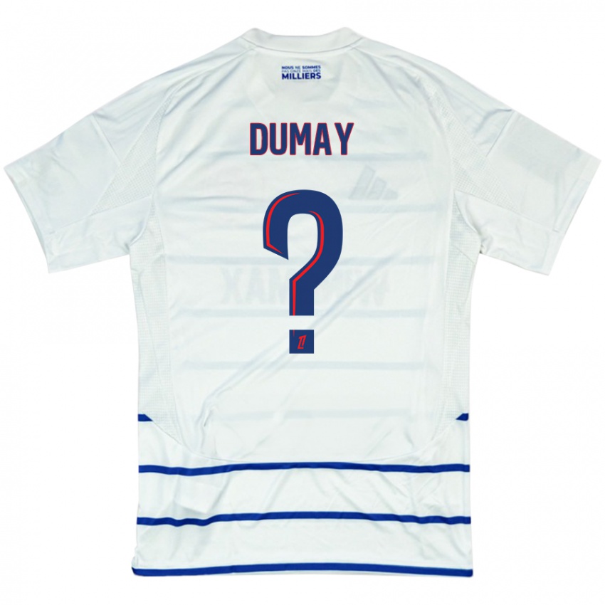 Niño Camiseta Yoann Dumay #0 Blanco Azul 2ª Equipación 2024/25 La Camisa México