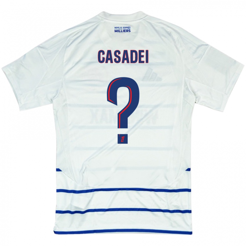 Niño Camiseta Alexis Casadei #0 Blanco Azul 2ª Equipación 2024/25 La Camisa México