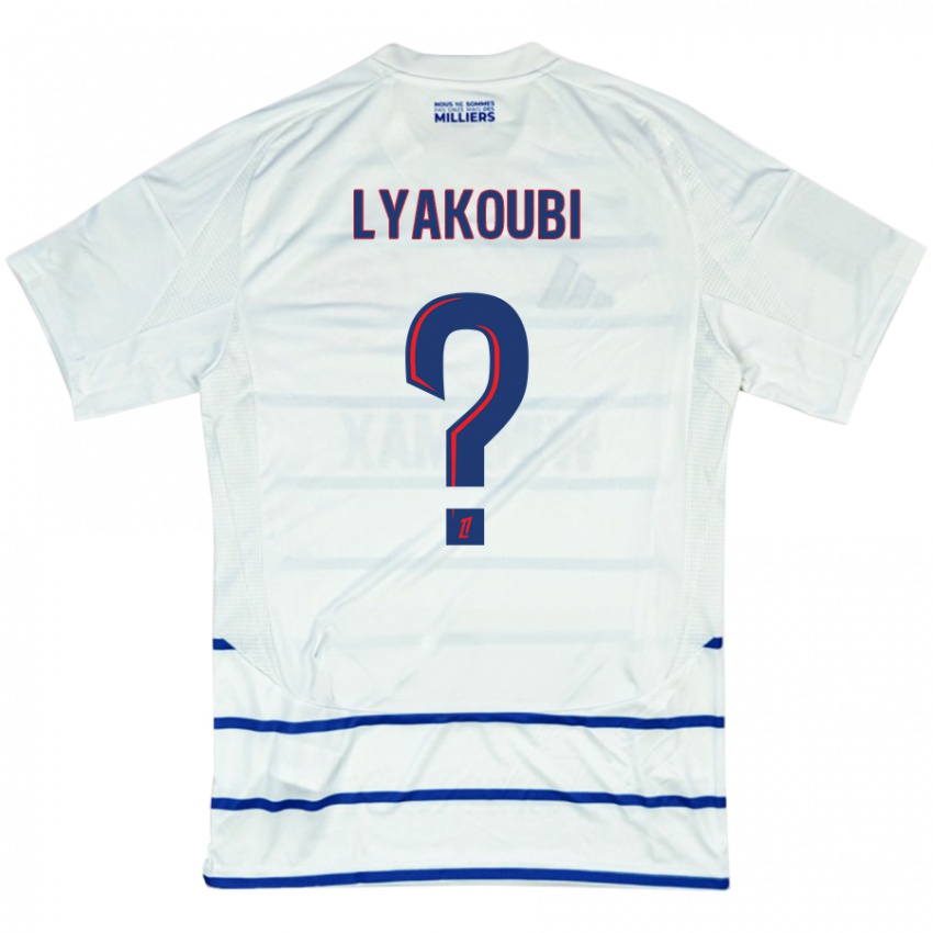 Niño Camiseta Oussama Lyakoubi #0 Blanco Azul 2ª Equipación 2024/25 La Camisa México