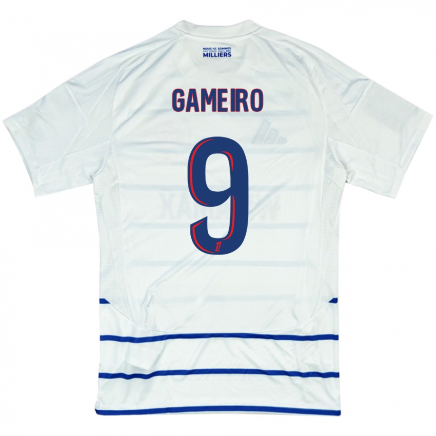 Niño Camiseta Kévin Gameiro #9 Blanco Azul 2ª Equipación 2024/25 La Camisa México