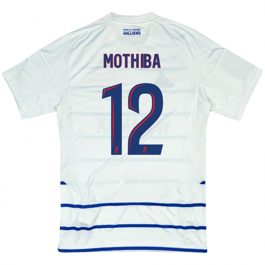 Niño Camiseta Lebo Mothiba #12 Blanco Azul 2ª Equipación 2024/25 La Camisa México