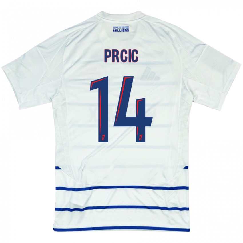 Niño Camiseta Sanjin Prcic #14 Blanco Azul 2ª Equipación 2024/25 La Camisa México