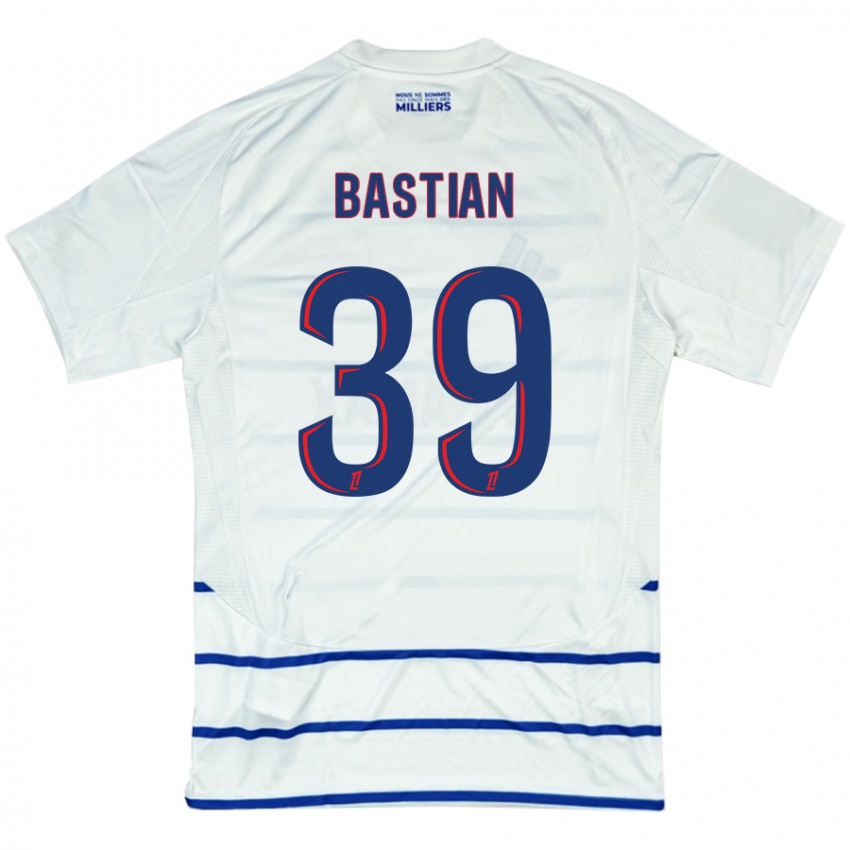 Niño Camiseta Maxime Bastian #39 Blanco Azul 2ª Equipación 2024/25 La Camisa México