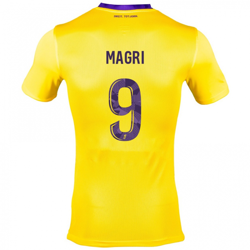 Niño Camiseta Frank Magri #9 Amarillo Morado 2ª Equipación 2024/25 La Camisa México