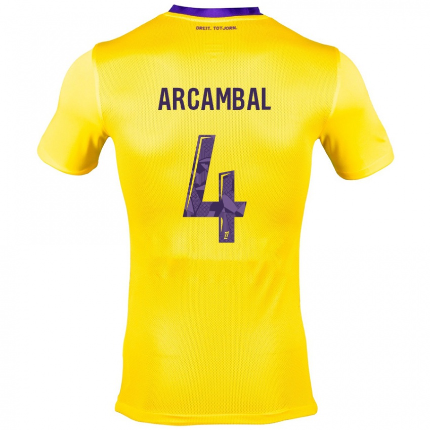 Niño Camiseta Anais Arcambal #4 Amarillo Morado 2ª Equipación 2024/25 La Camisa México