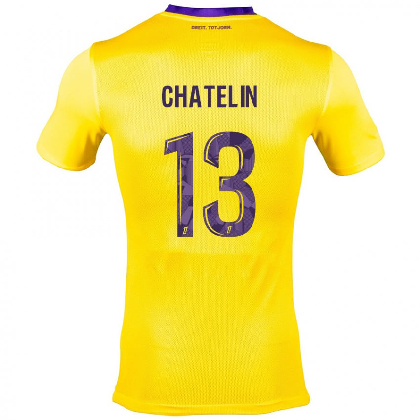 Niño Camiseta Delphin Chatelin #13 Amarillo Morado 2ª Equipación 2024/25 La Camisa México