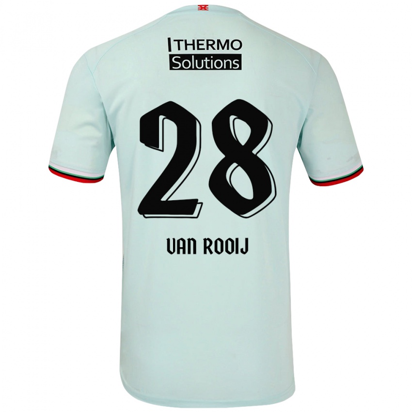 Niño Camiseta Bart Van Rooij #28 Verde Claro 2ª Equipación 2024/25 La Camisa México