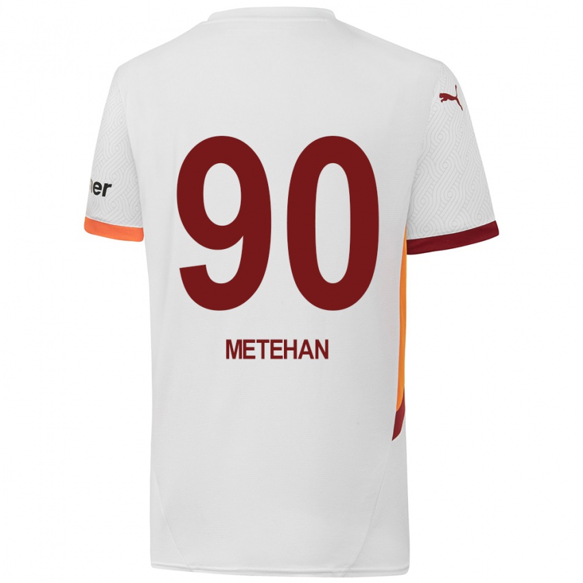 Niño Camiseta Metehan Baltacı #90 Blanco Amarillo Rojo 2ª Equipación 2024/25 La Camisa México