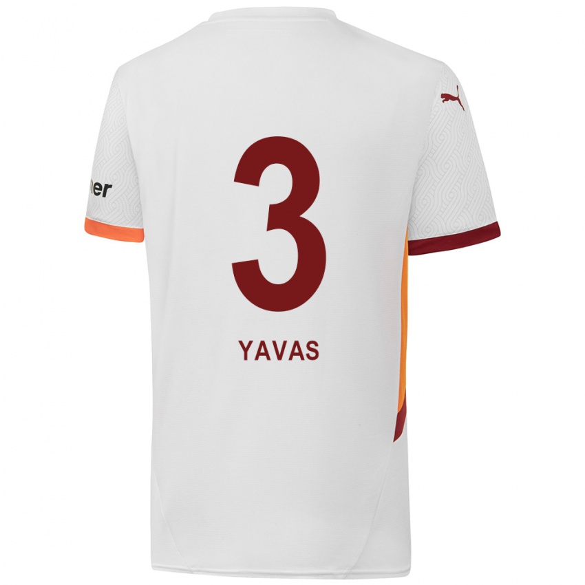 Niño Camiseta Arda Yavas #3 Blanco Amarillo Rojo 2ª Equipación 2024/25 La Camisa México