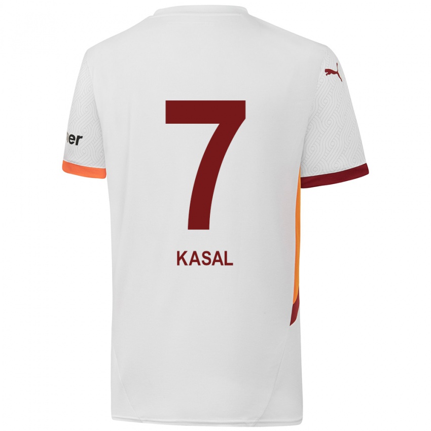 Niño Camiseta Yasin Kasal #7 Blanco Amarillo Rojo 2ª Equipación 2024/25 La Camisa México