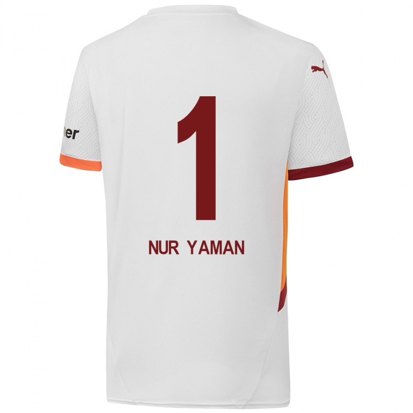 Niño Camiseta Gamze Nur Yaman #1 Blanco Amarillo Rojo 2ª Equipación 2024/25 La Camisa México