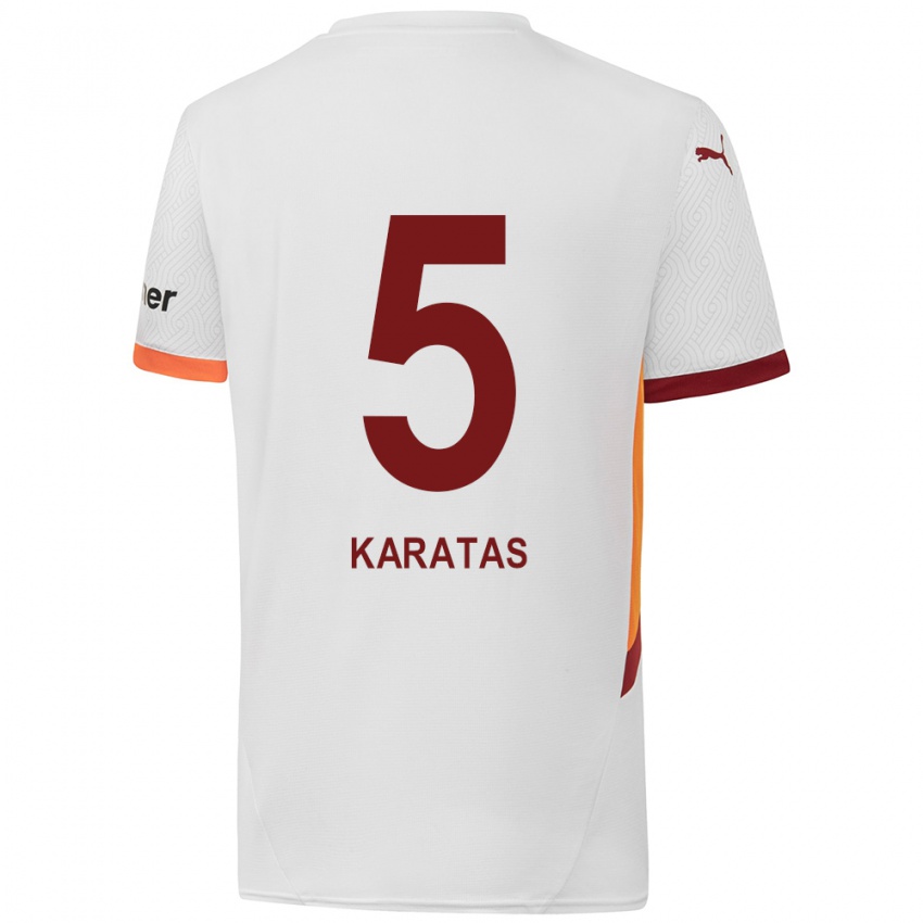 Niño Camiseta Eda Karataş #5 Blanco Amarillo Rojo 2ª Equipación 2024/25 La Camisa México