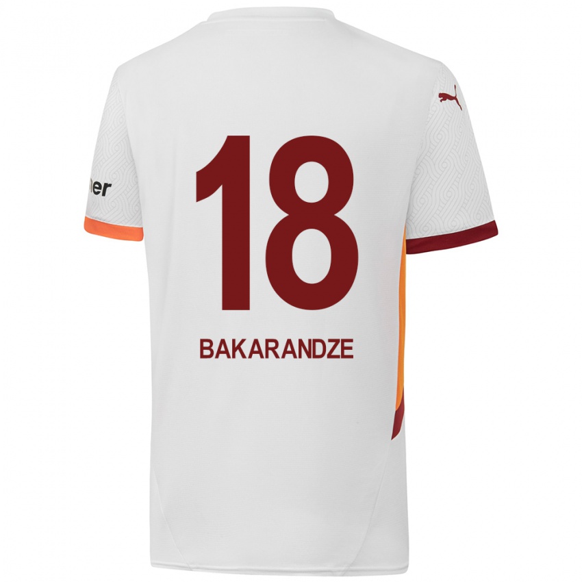 Niño Camiseta Kristina Bakarandze #18 Blanco Amarillo Rojo 2ª Equipación 2024/25 La Camisa México