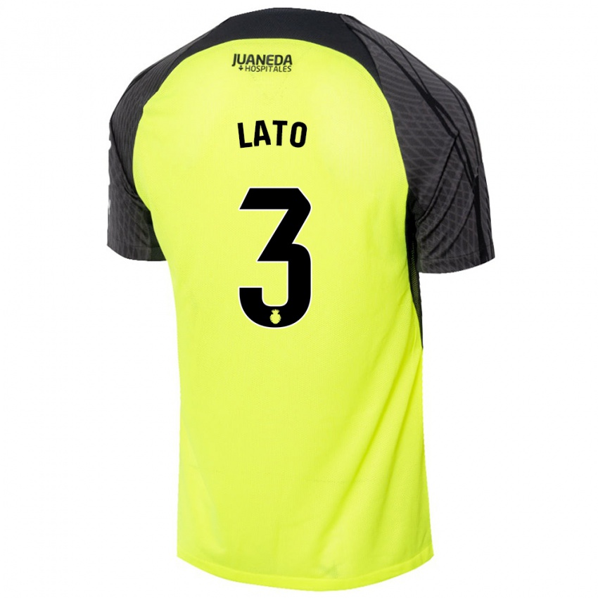 Niño Camiseta Toni Lato #3 Verde Fluorescente Negro 2ª Equipación 2024/25 La Camisa México