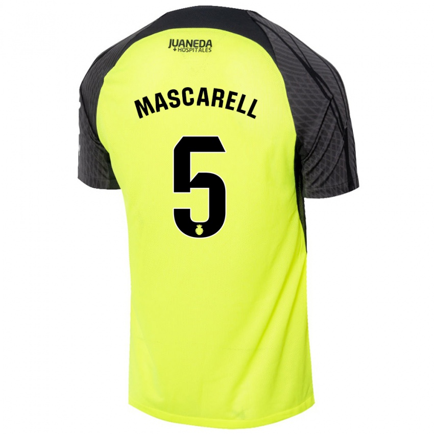 Niño Camiseta Omar Mascarell #5 Verde Fluorescente Negro 2ª Equipación 2024/25 La Camisa México