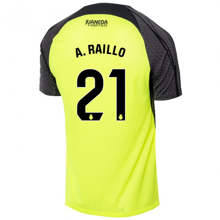 Niño Camiseta Antonio Raíllo #21 Verde Fluorescente Negro 2ª Equipación 2024/25 La Camisa México