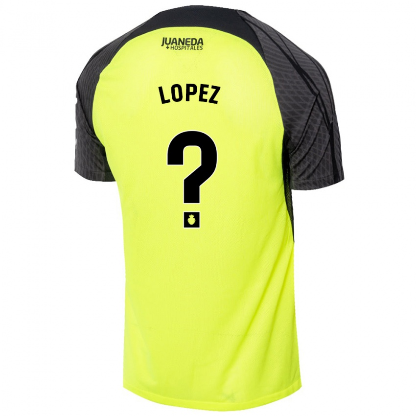 Niño Camiseta Marc López #0 Verde Fluorescente Negro 2ª Equipación 2024/25 La Camisa México